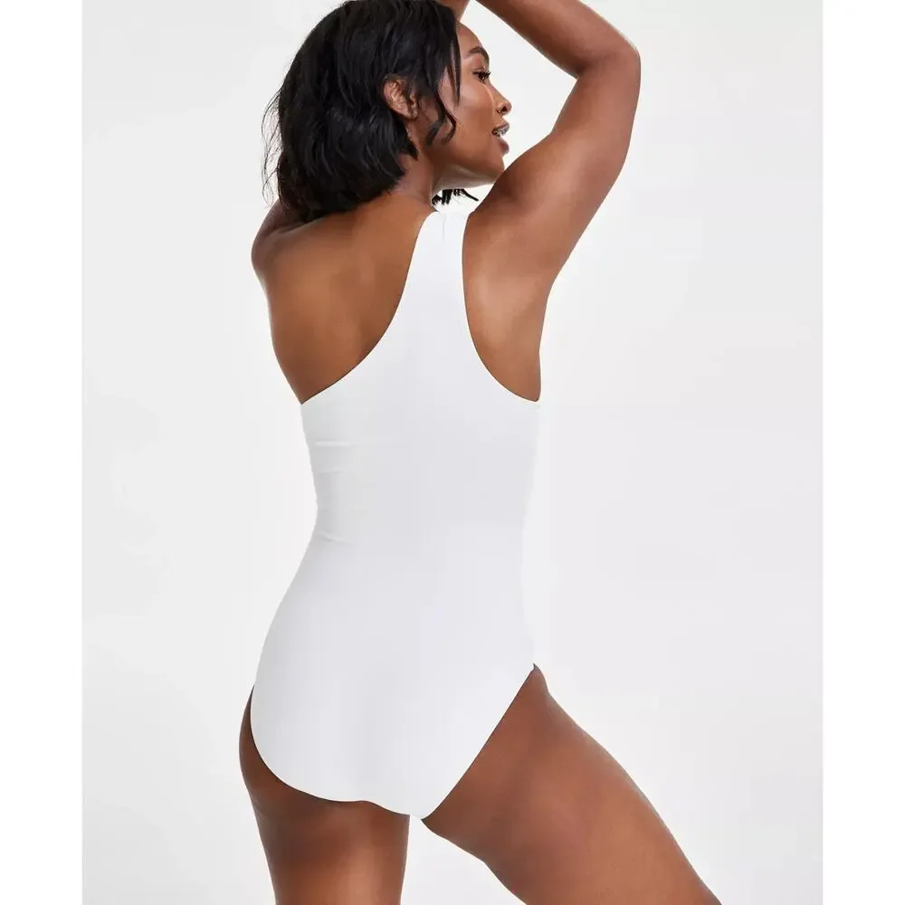 Michael Michael Kors Women's One-Shoulder One-Piece Swimsuit White Size 4 3586